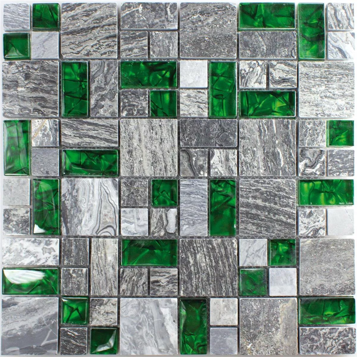 Mosaico De Vidro Ladrilhos De Pedra Natural Manavgat Cinza Verde 2 Mix