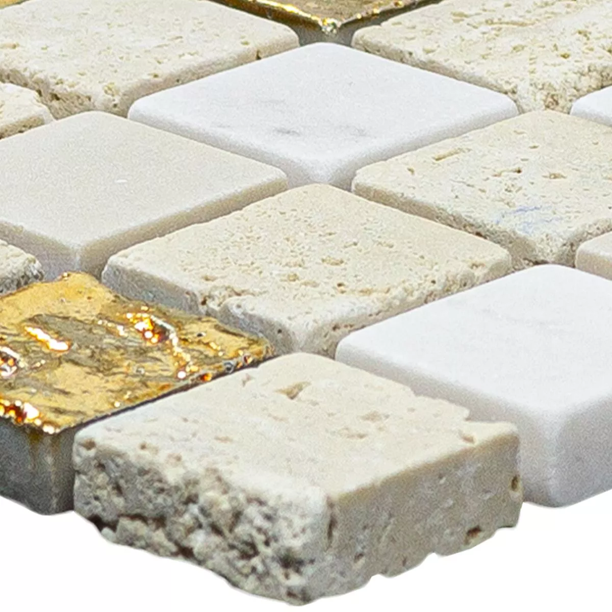 Amostra Mármore Mosaico De Pedra Natural Azulejos Limonello Ouro Creme