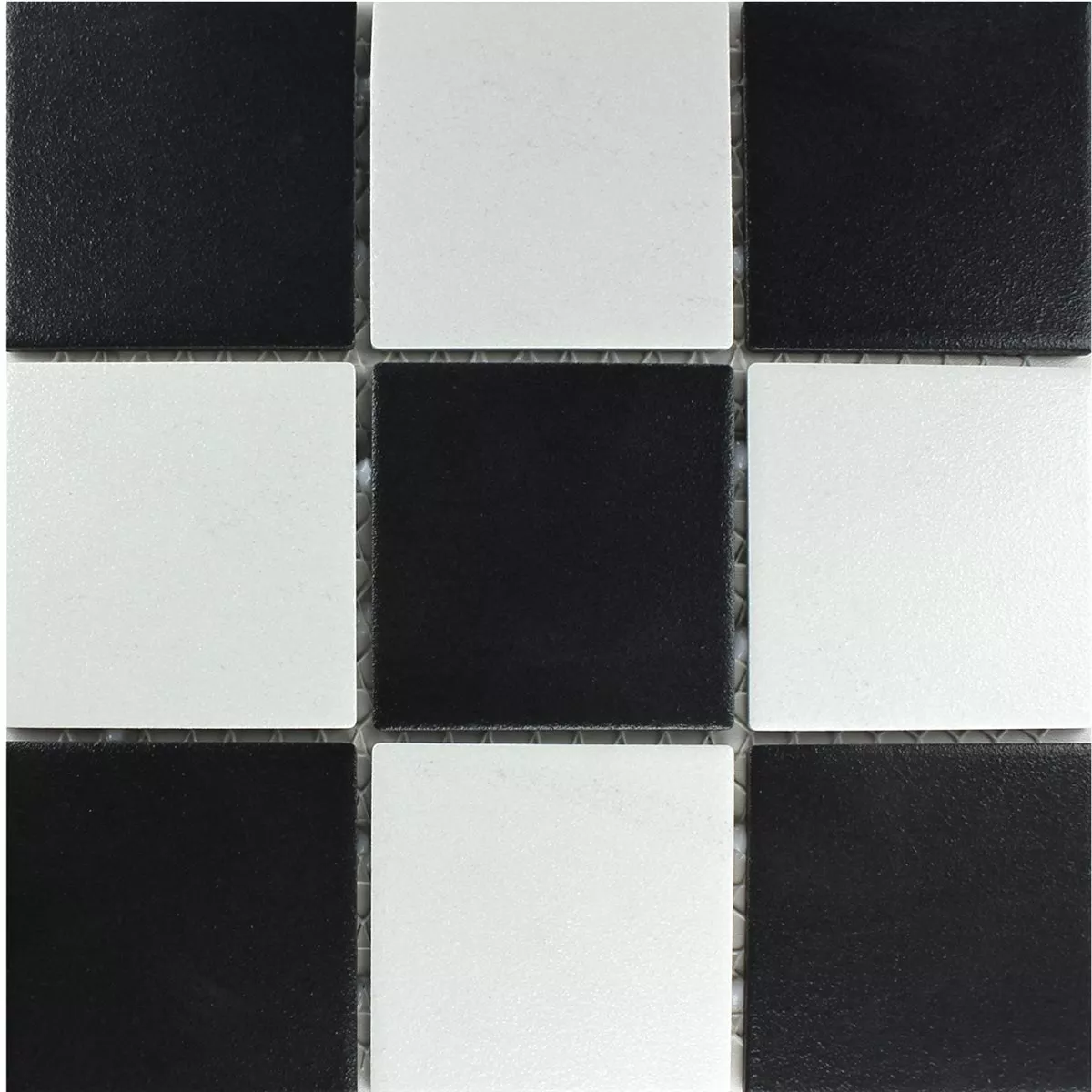 Padrão de Azulejo Mosaico Cerâmica Preto Branco Fosco