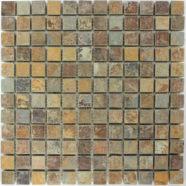 Azulejo Mosaico Quartzito Pedra Natural Multi Color Multicolorido Mix