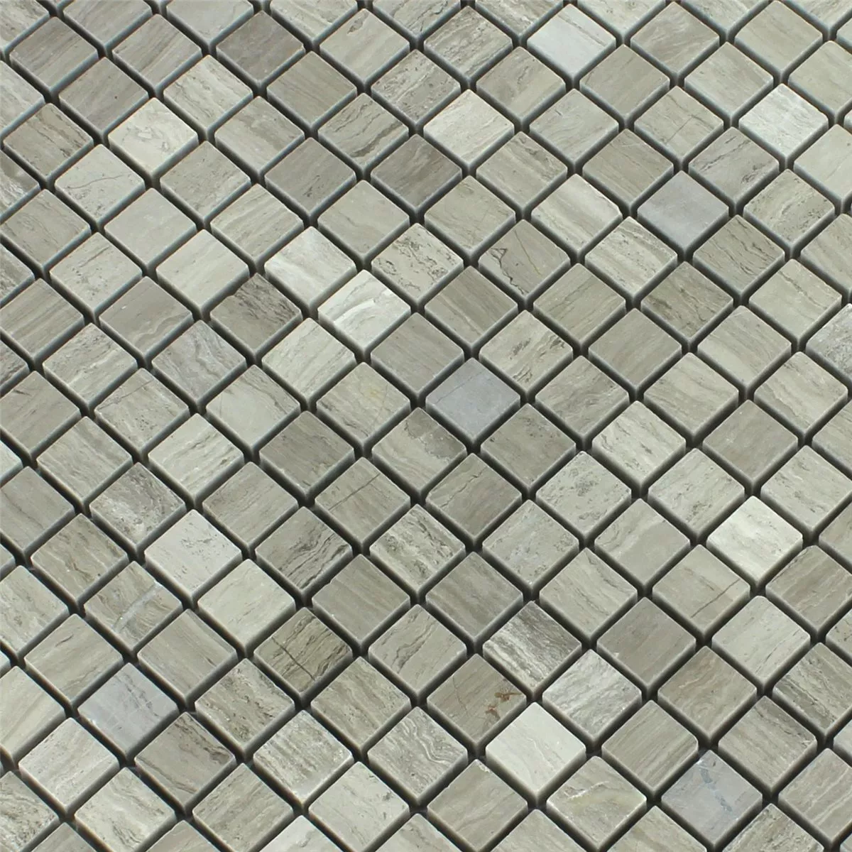 Azulejo Mosaico Mármore 15x15x8mm Lama Cinza Polido