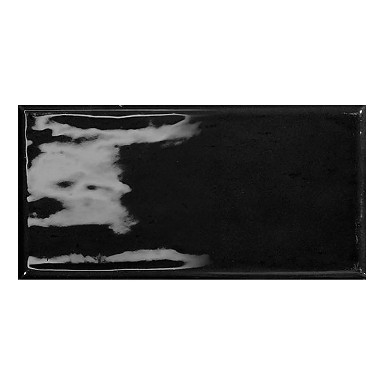 Calissi Preto Brilhante Rústico 7,5x15 cm Negro