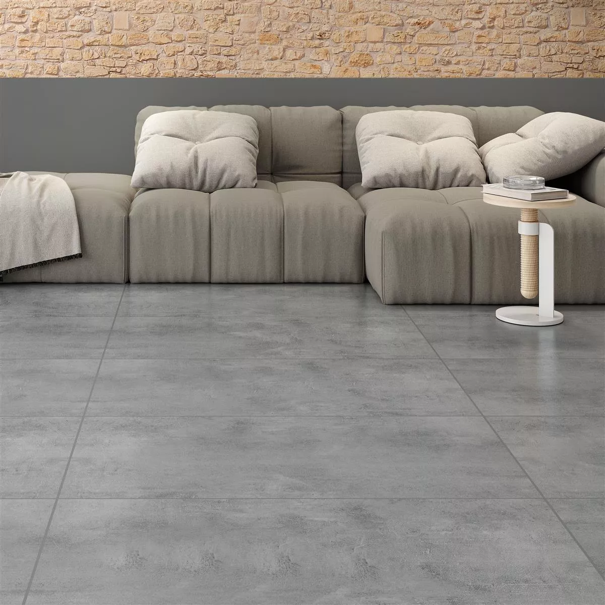 Padrão de Ladrilhos Assos Olhar Concreto R10/B Cinza 60x120cm