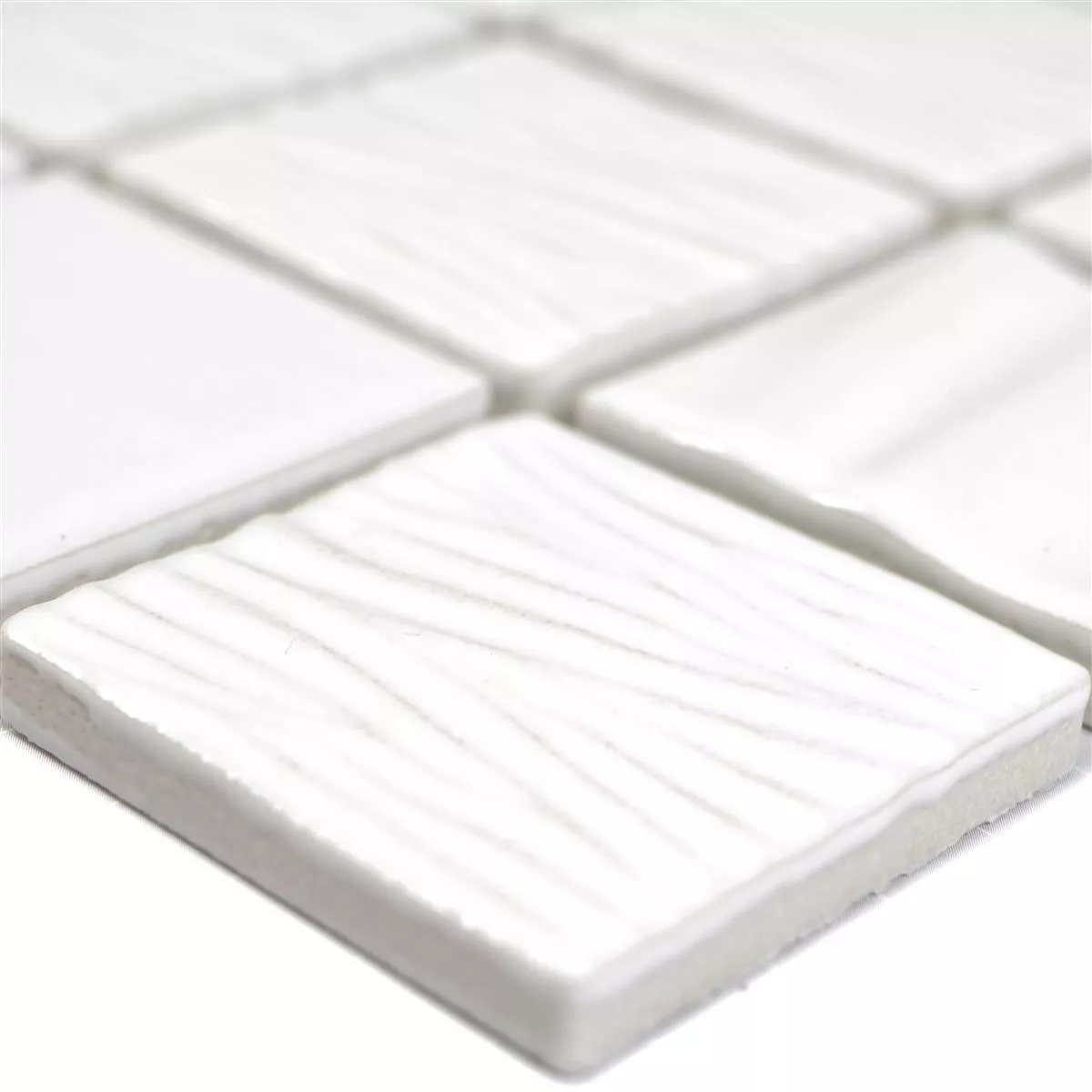 Mosaico Cerâmico Azulejos Rokoko 3D Branco