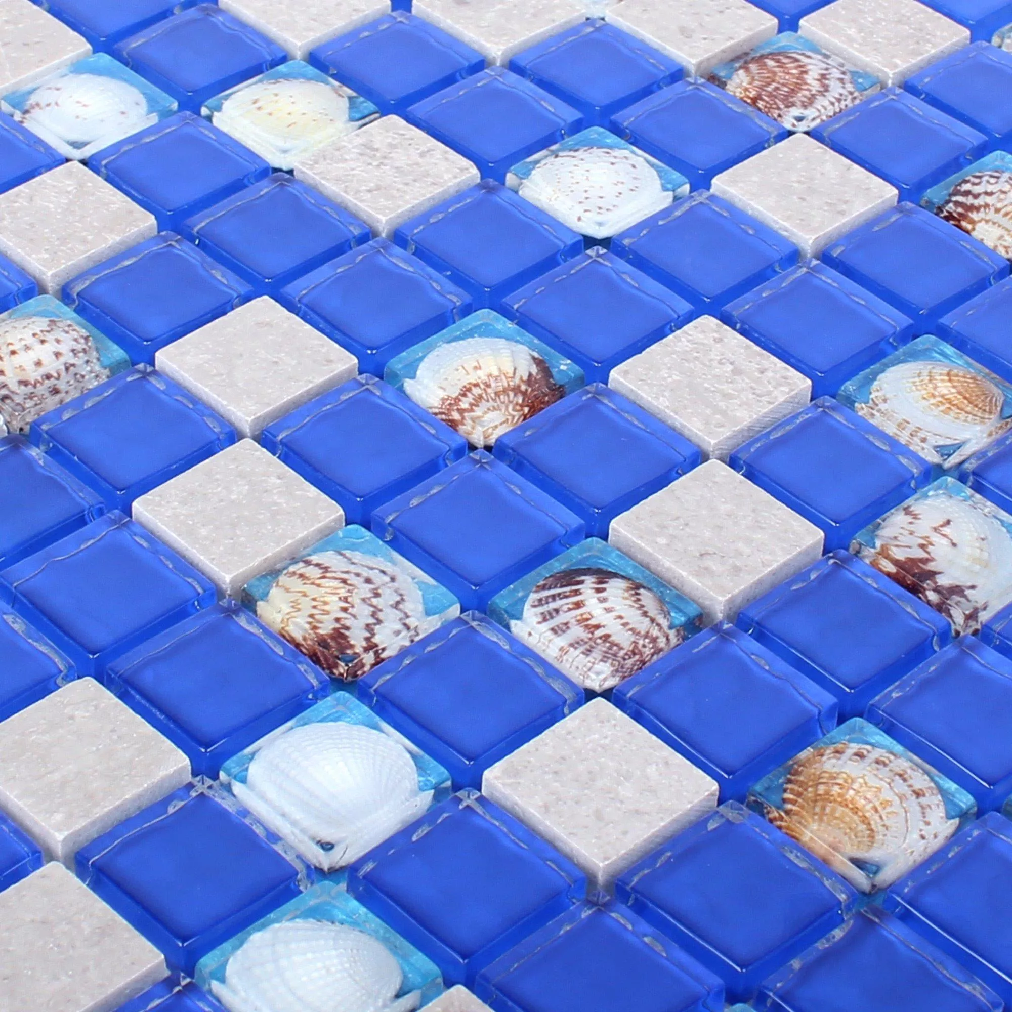 Padrão de Mosaico De Vidro Ladrilhos De Pedra Natural Tatvan Azul Cinza