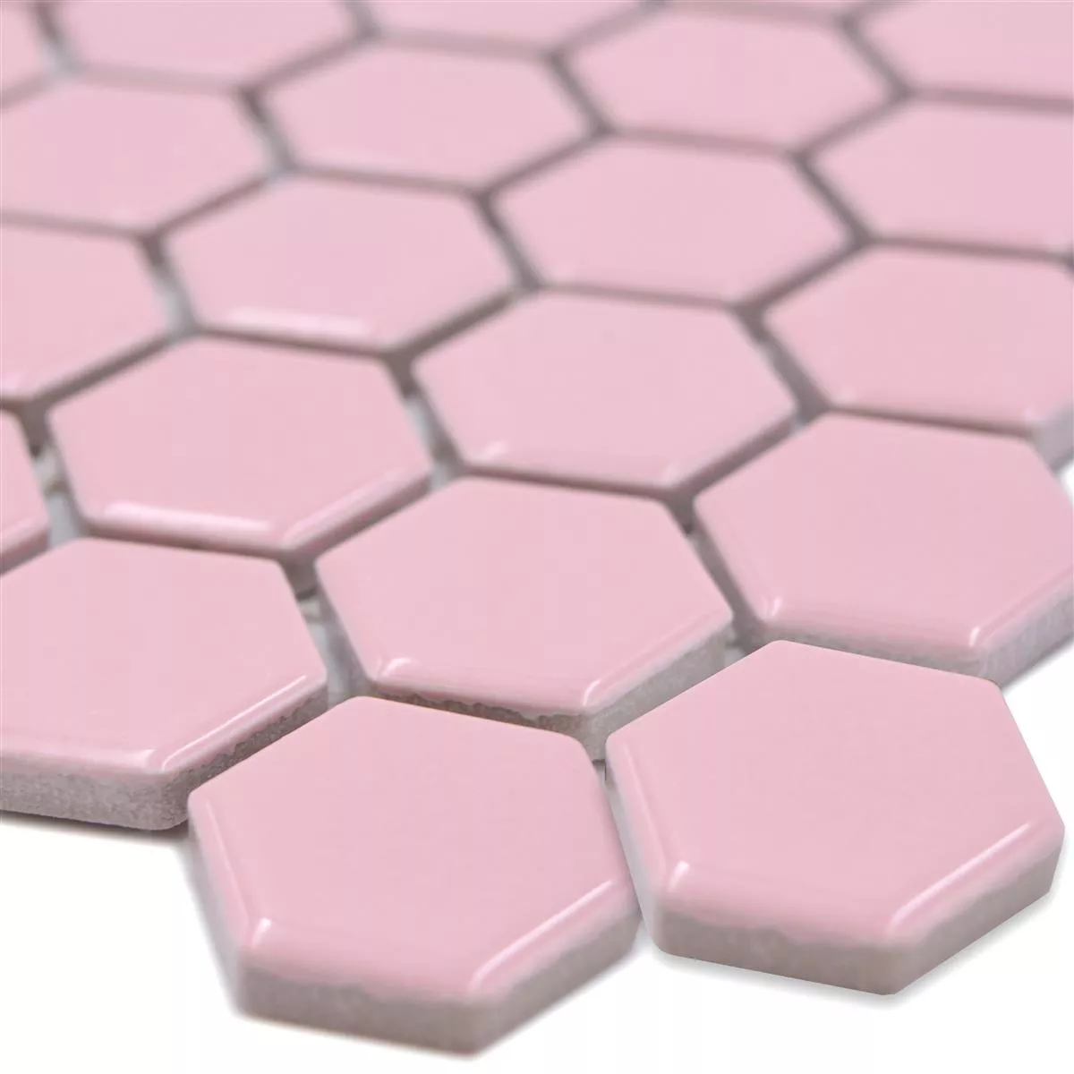 Mosaico Cerâmico Salomon Hexágono Rosa H23