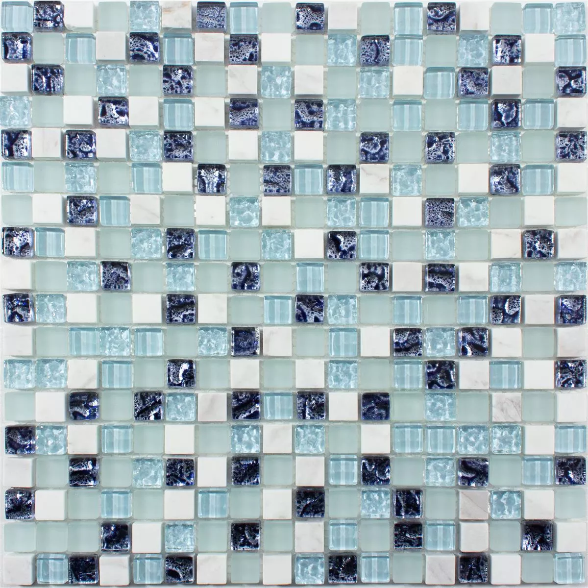 Mosaico De Vidro Azulejos Lexington Vidro Mistura de Materiais Azul