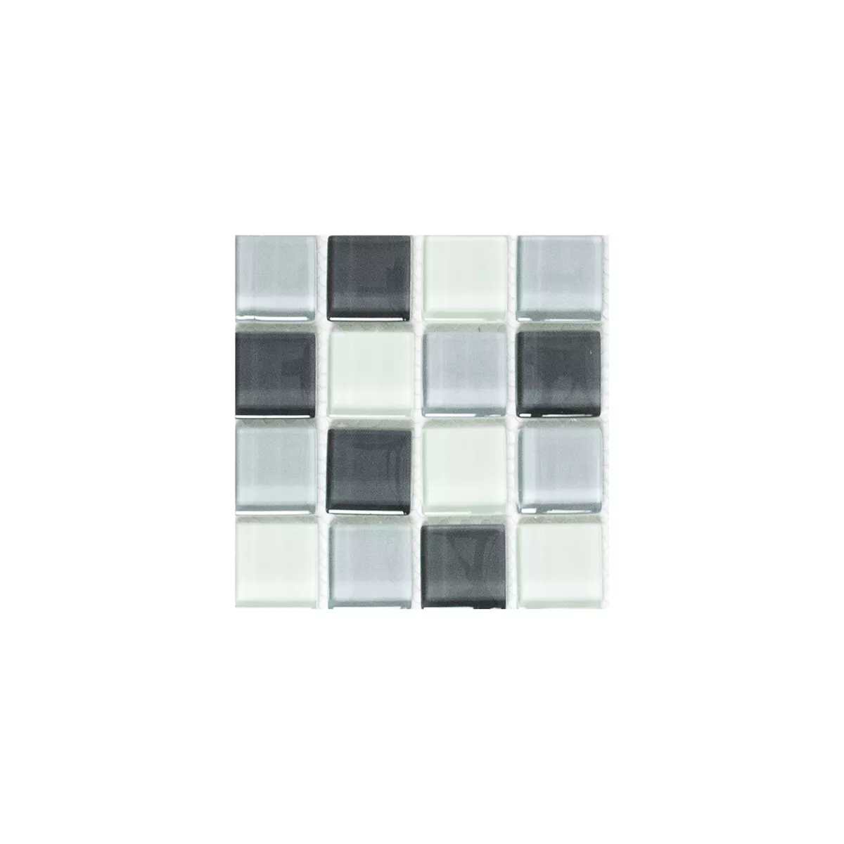 Padrão de Mosaico De Vidro Azulejos Alpha Cinza Branco Quadrada 