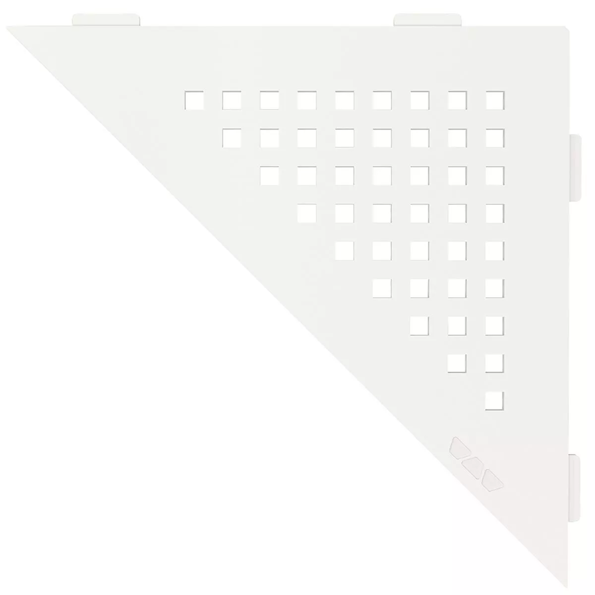 Prateleira de parede para chuveiro Schlüter triângulo 21x21cm quadrado branco