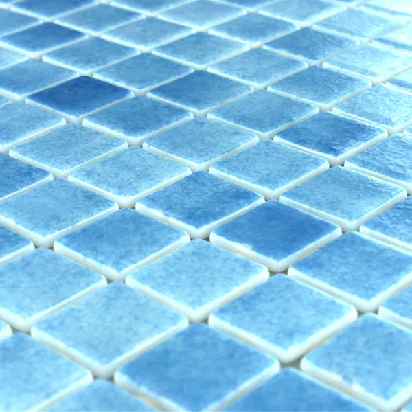 Padrão de Vidro Piscina Pool Mosaico Azul Claro Mix