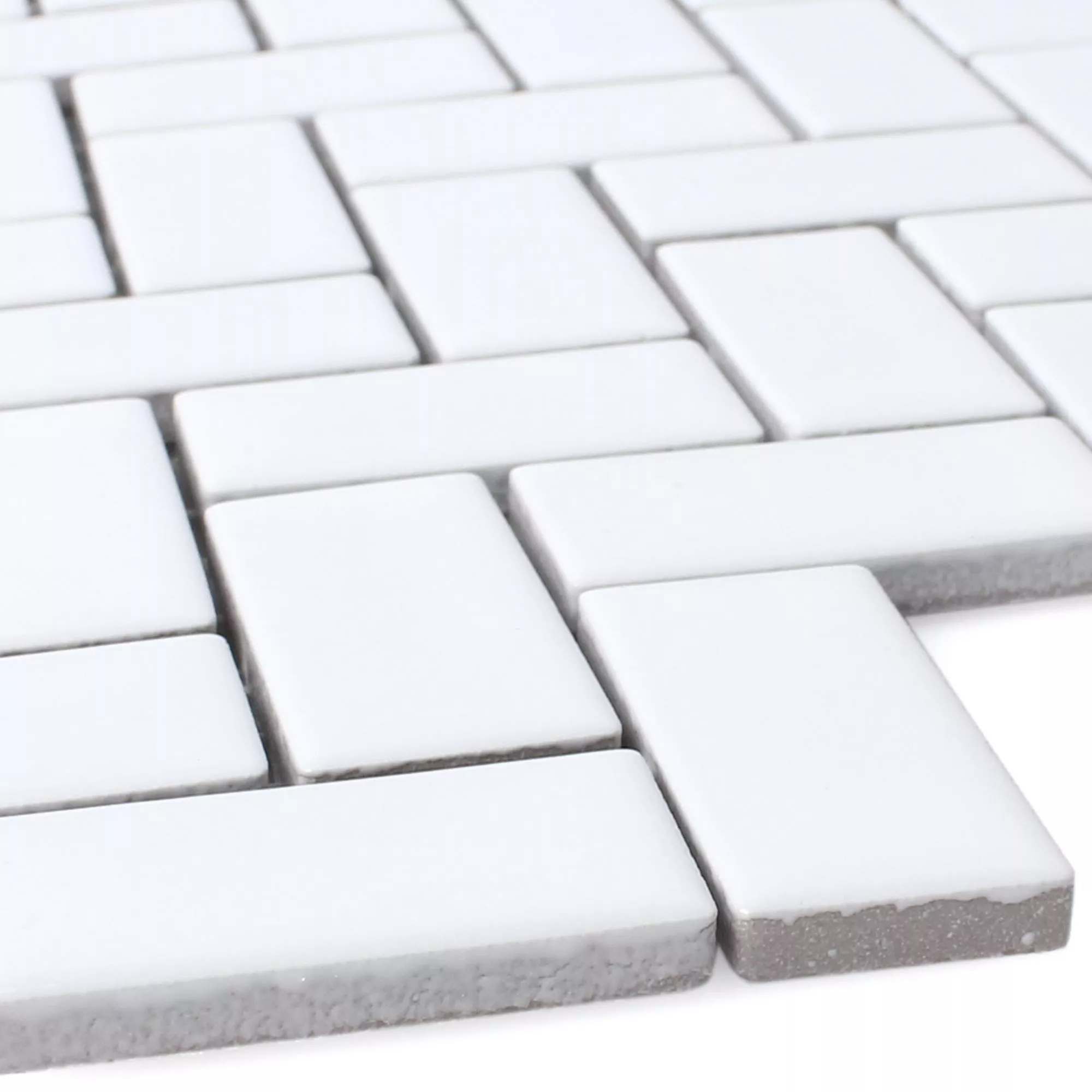 Azulejo Mosaico Cerâmica Casillas Branco Fosco Azulejo Mosaico Cerâmica Casillas Branco Fosco