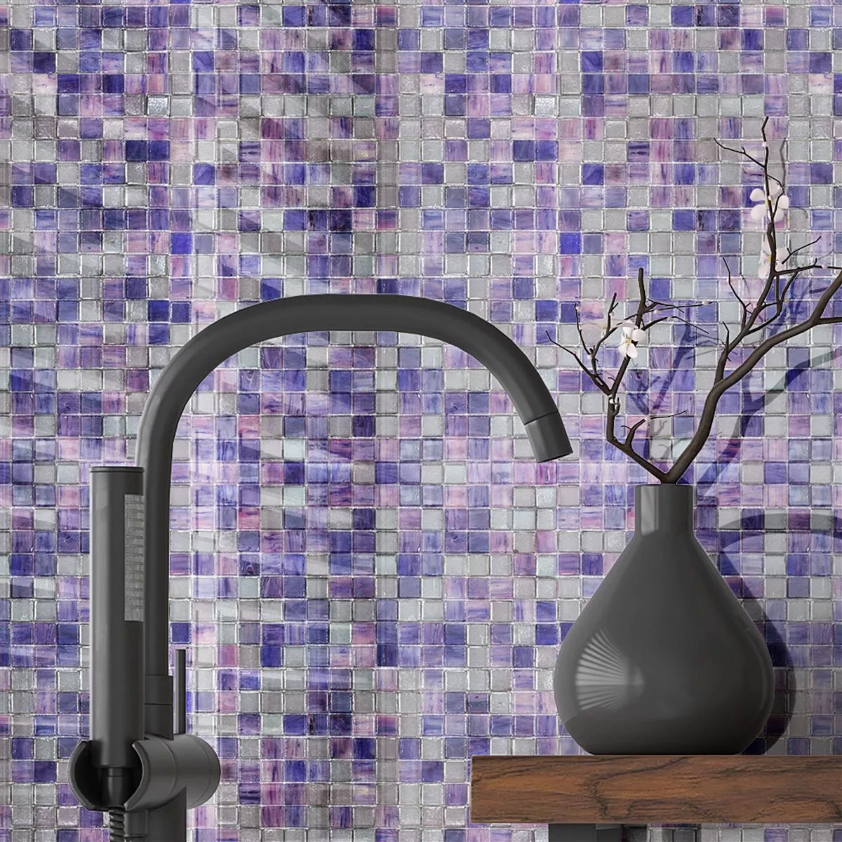 Mosaico De Vidro Azulejos Edessa Roxa Mix