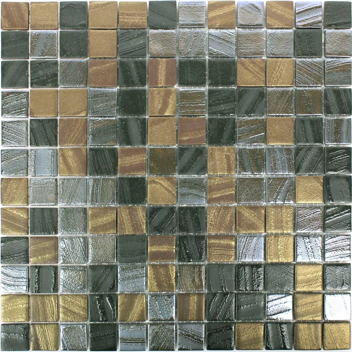 Mosaico De Vidro Azulejos Mascota Preto Ouro Bronze