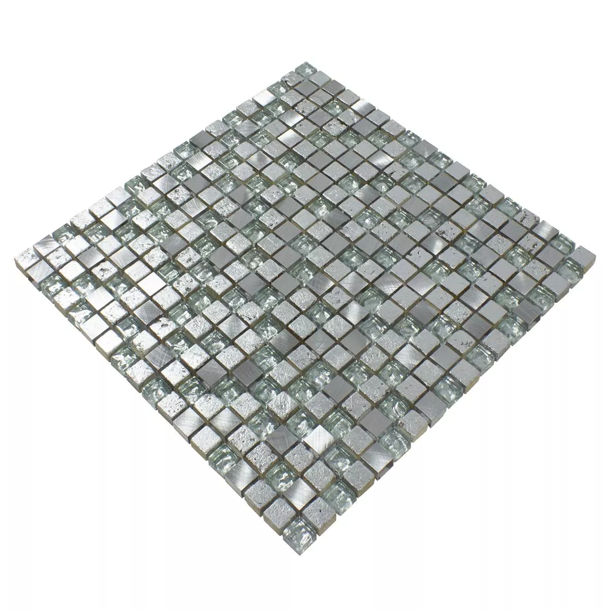 Vidro Alumínio Resina Azulejo Mosaico Stilo Prata