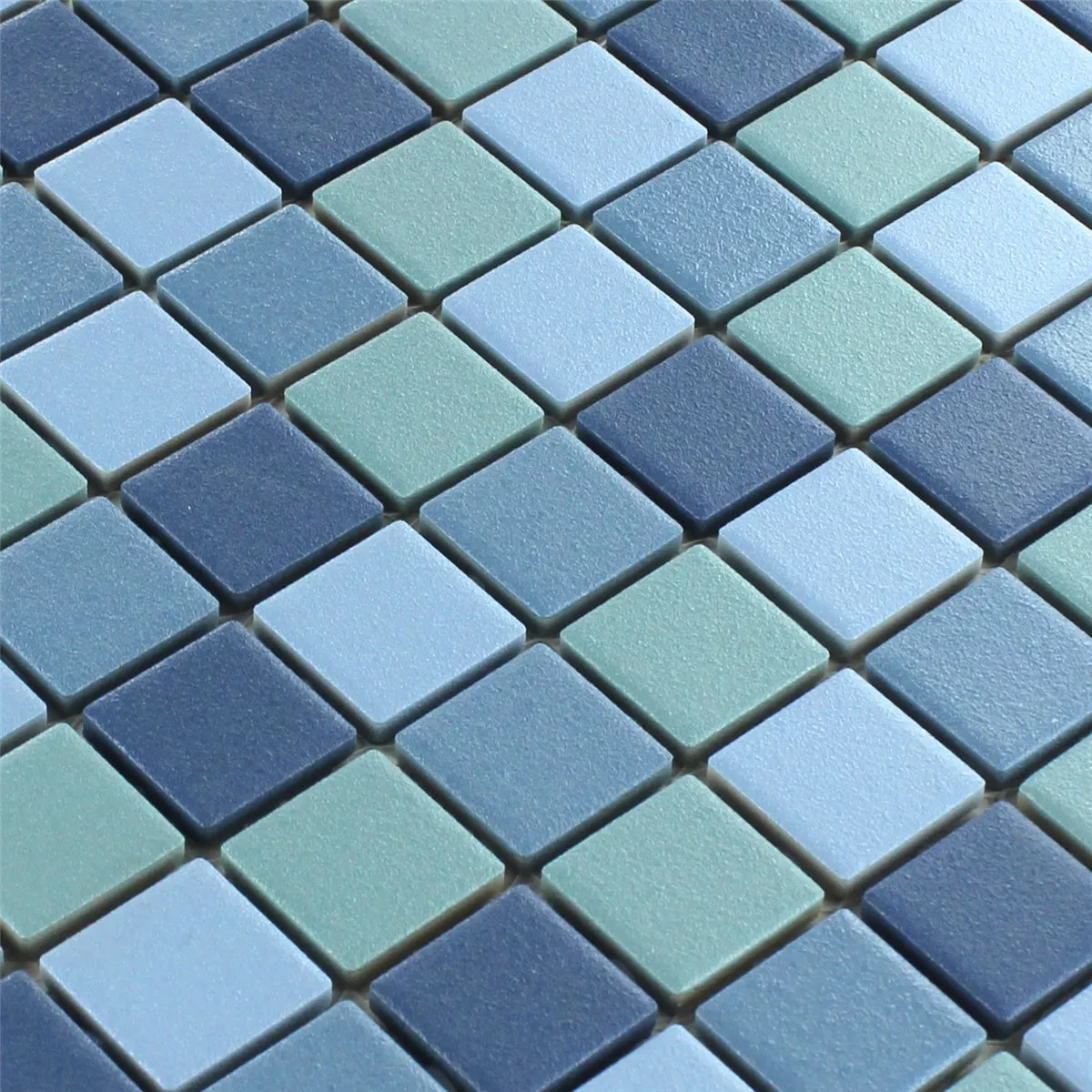 Azulejo Mosaico Cerâmica Anti-Derrapante Azul Mix