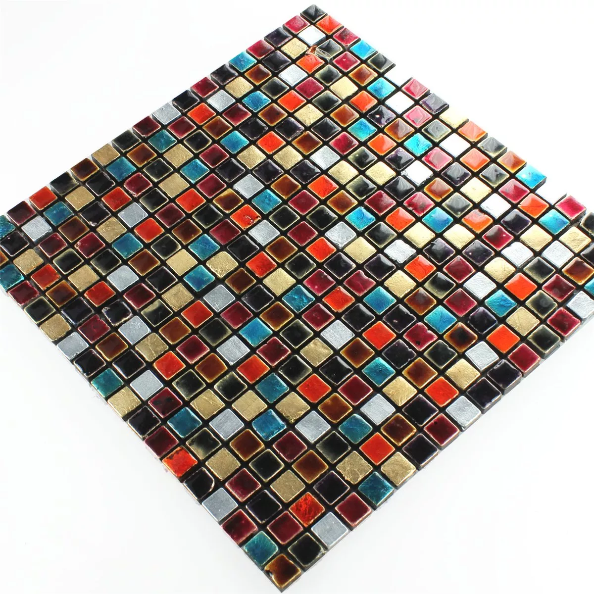 Azulejo Mosaico Vidro Multicolorido Mix 15x15x8mm