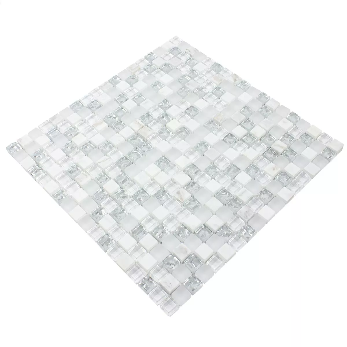 Mosaico De Vidro Azulejos Lexington Vidro Mistura de Materiais Branco