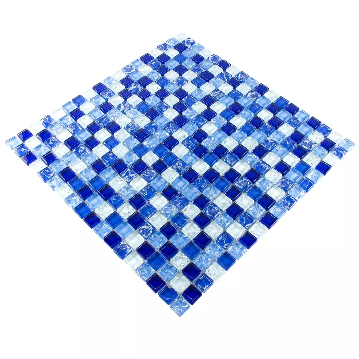 Mosaico De Vidro Azulejos Overland Azul Branco