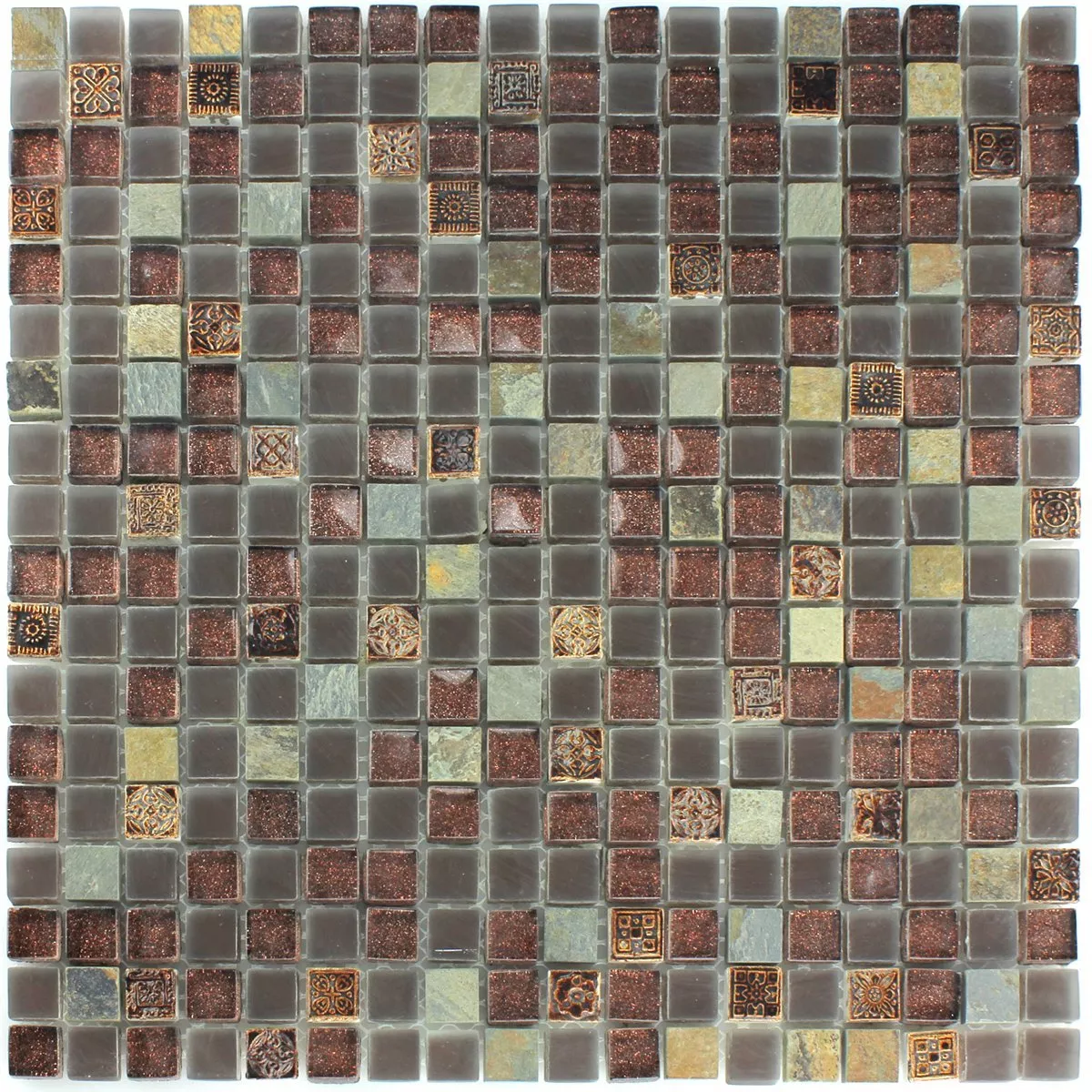 Vidro Calcário Quartzito Azulejo Mosaico Purpurina 15x15x8mm