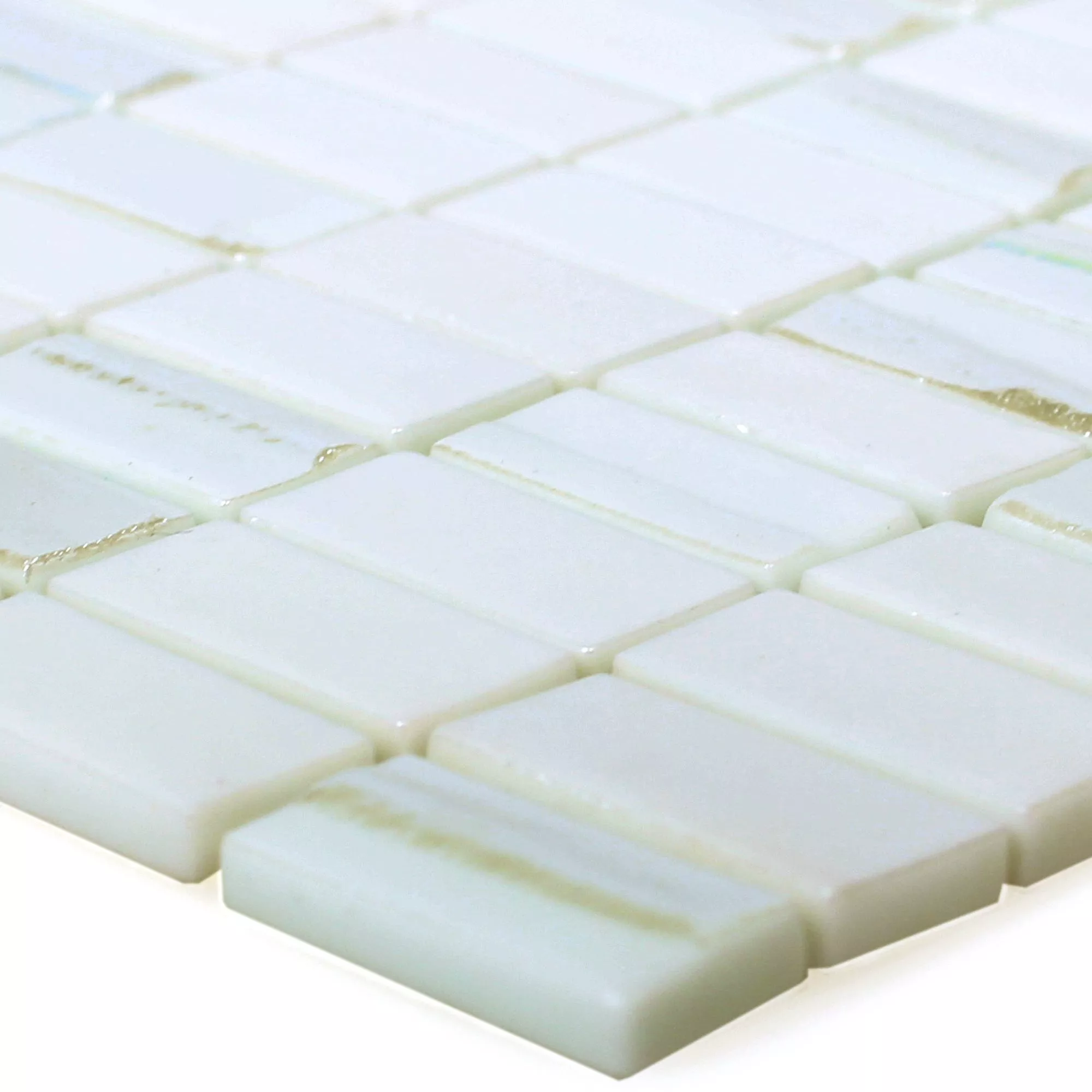 Padrão de Mosaico De Vidro Azulejos Presley Branco Metallic Haste