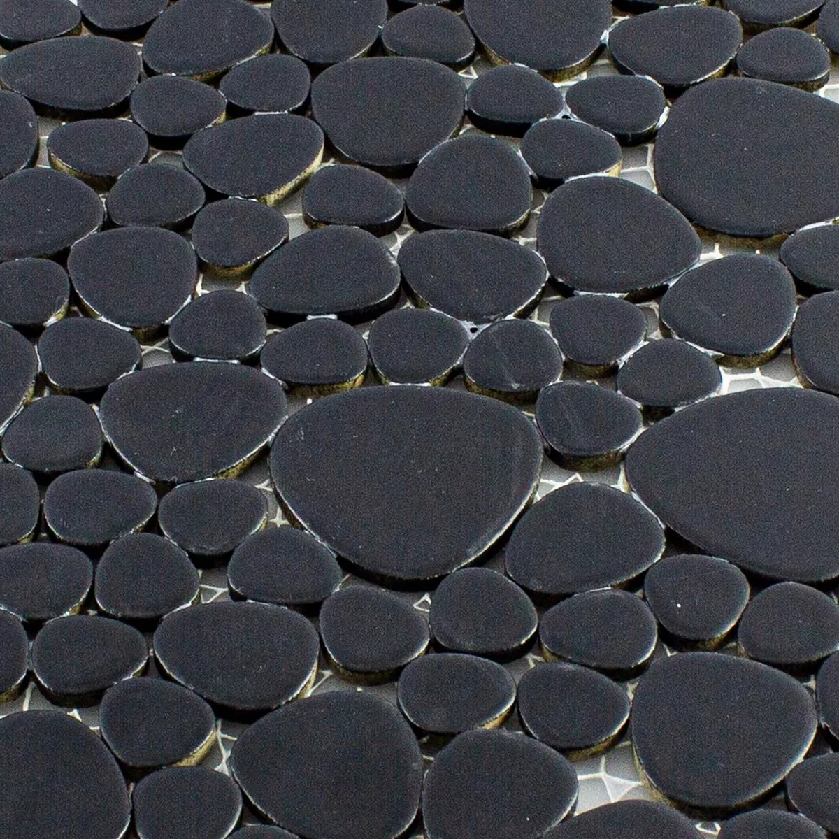 Padrão de Cerâmica Seixo Mosaico Sabah Preto Fosco