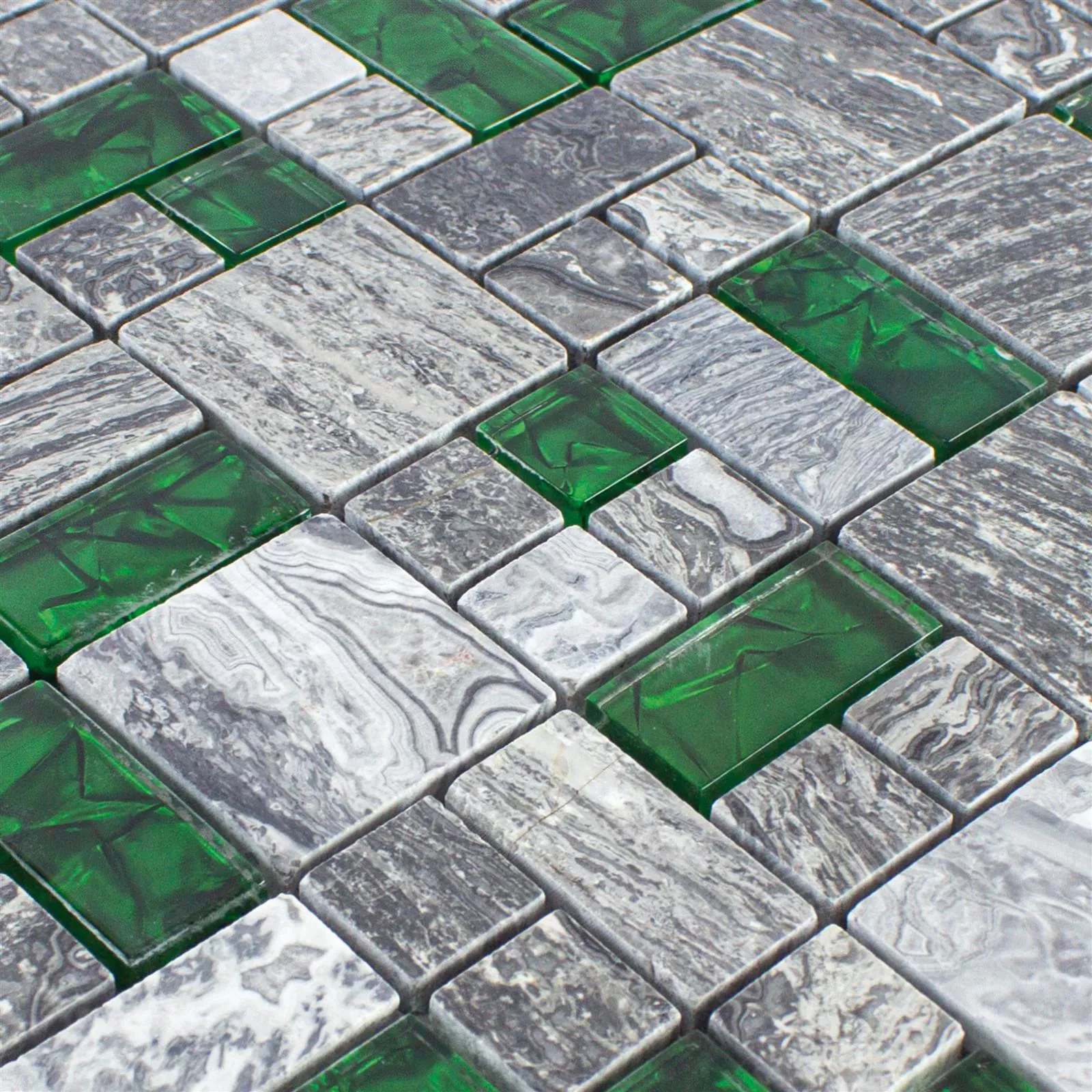 Mosaico De Vidro Ladrilhos De Pedra Natural Manavgat Cinza Verde 2 Mix