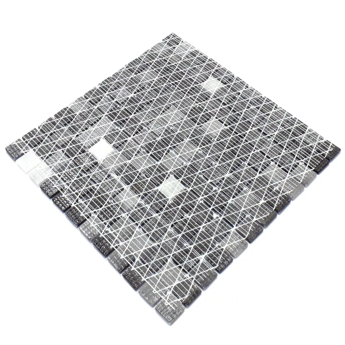 Padrão de Mosaico De Vidro Azulejos Silvertown Antracite Metallic 25x25mm