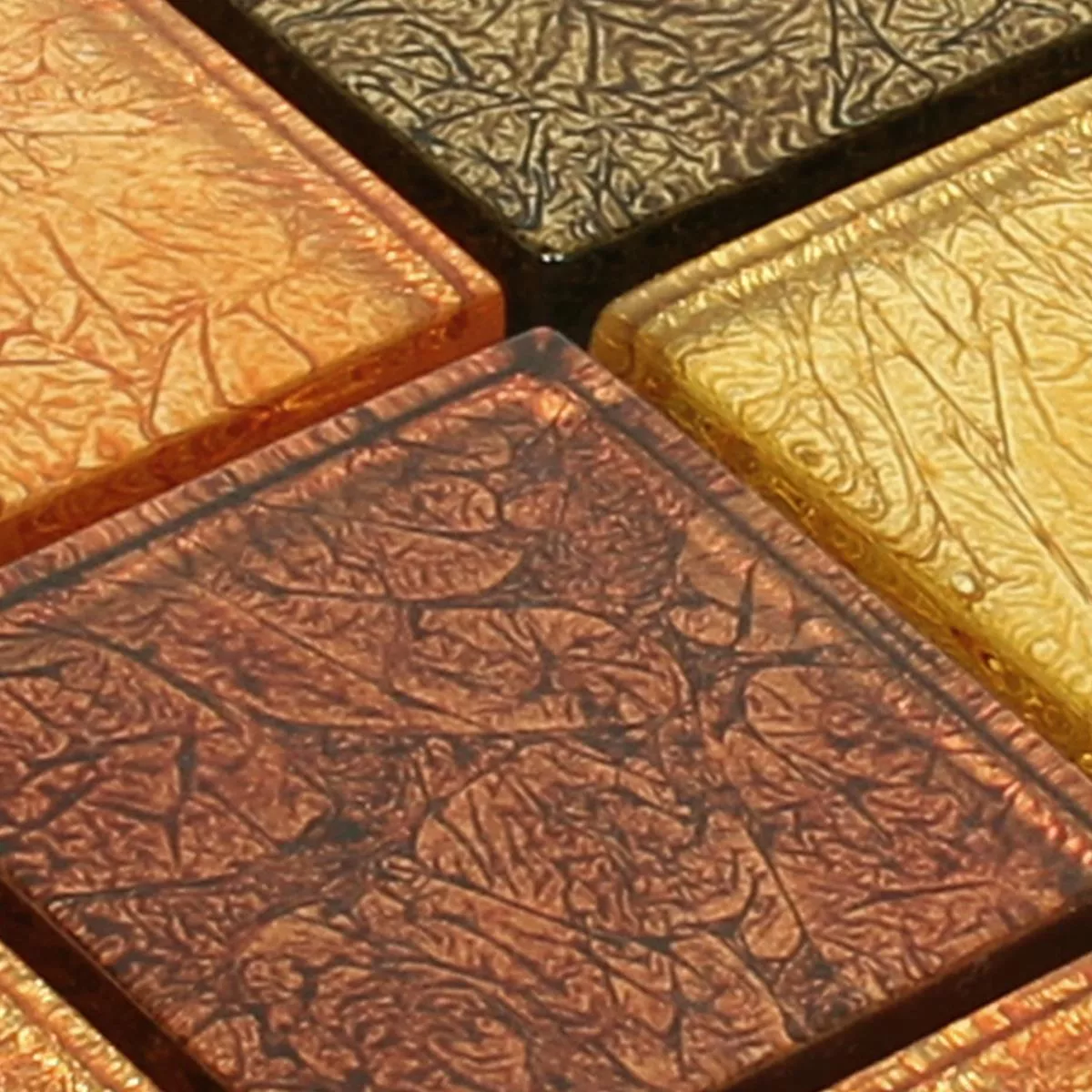 Padrão de Mosaico De Vidro Azulejos Curlew Amarelo Laranja 