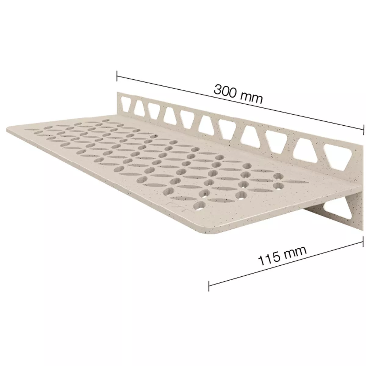 Prateleira de chuveiro prateleira de parede Schlüter retângulo 30x11,5cm floral marfim