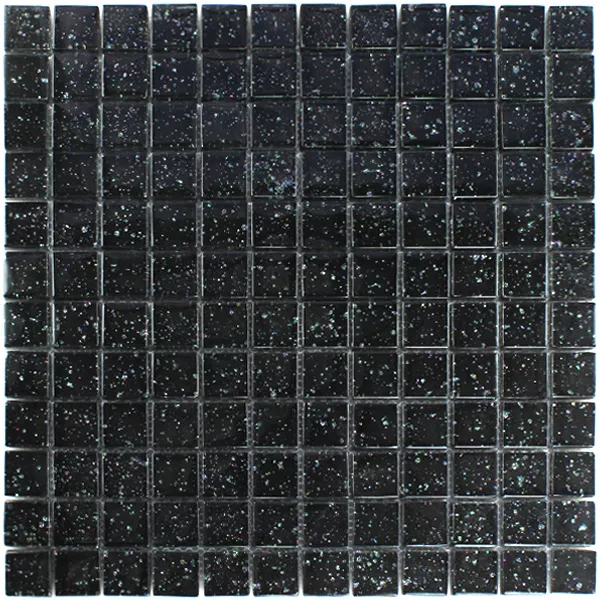 Mosaico De Vidro Azulejos Noite Preto Purpurina 23x23x8mm