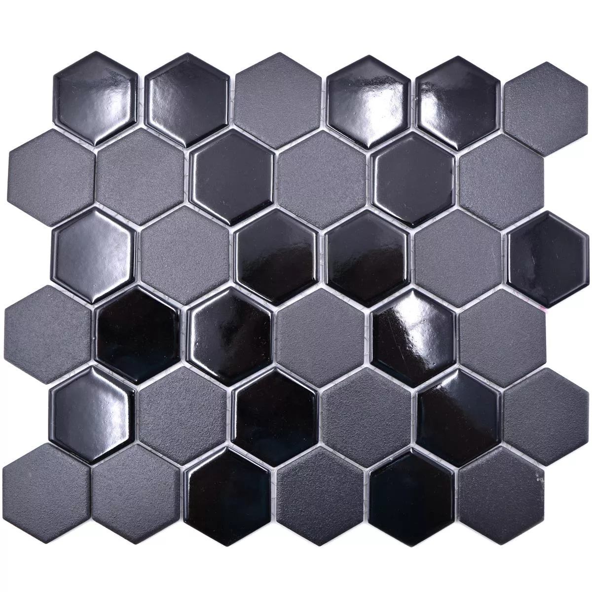 Mosaico Cerâmico Tripolis Preto R10B Hexágono 51