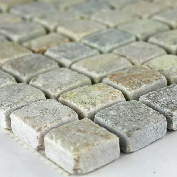 Azulejo Mosaico Quartzito Pedra Natural Bege Mix Azulejo Mosaico Quartzito Pedra Natural Bege Mix