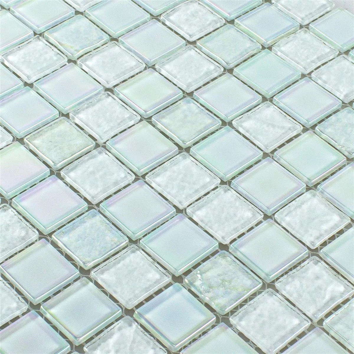 Mosaico De Vidro Azulejos Efeito Madrepérola Manor Branco