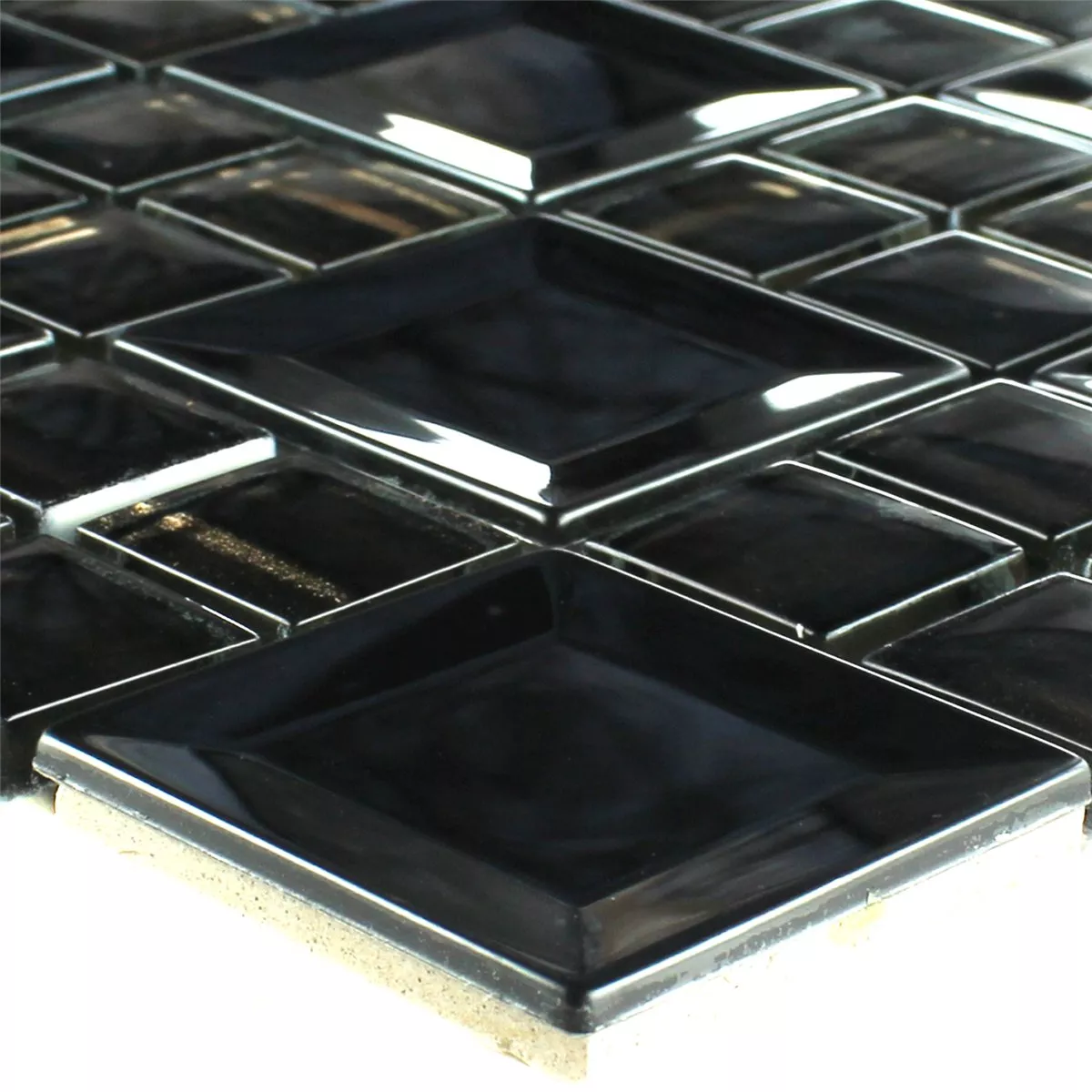 Padrão de Azulejo Mosaico Aço Inoxidável Metal Preto