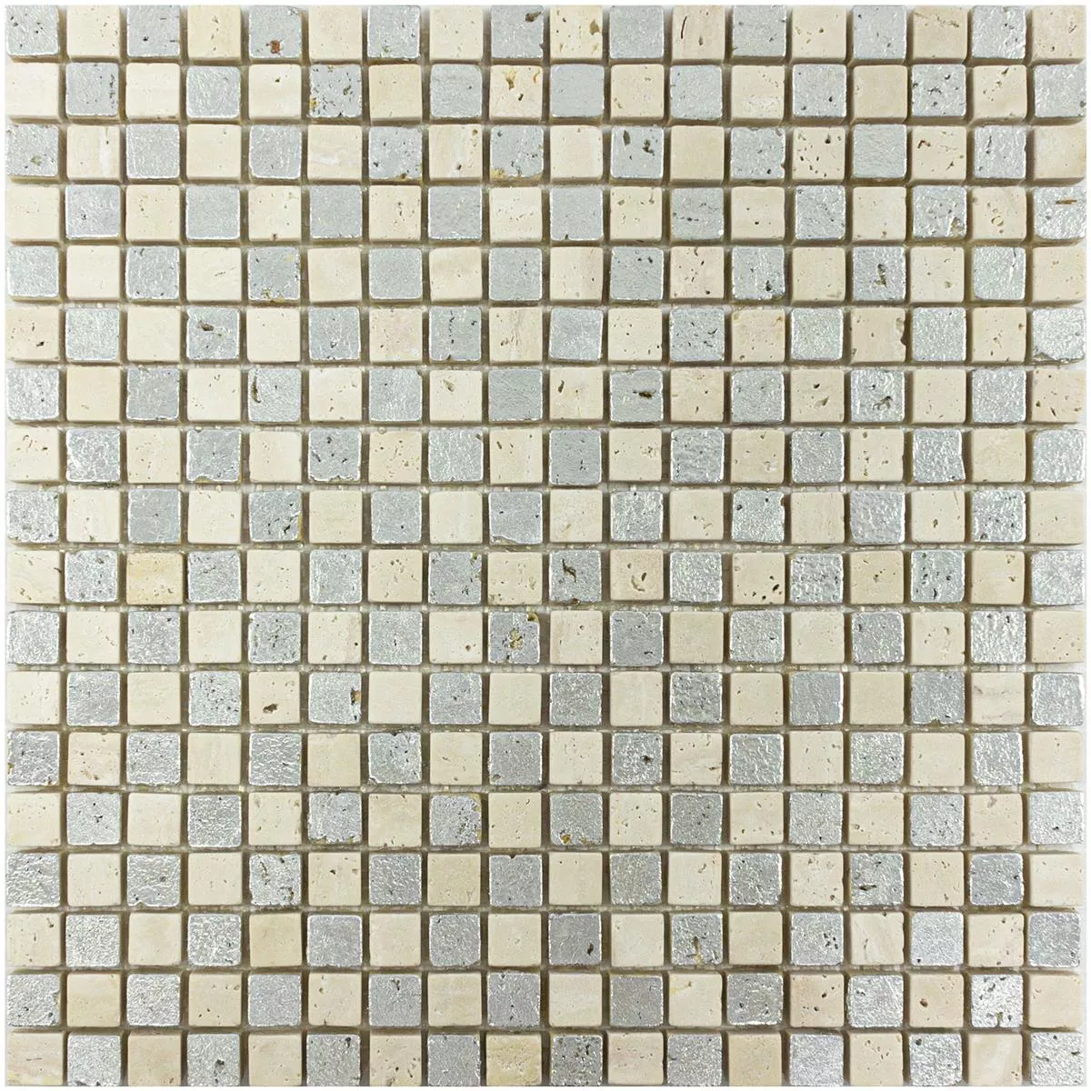 Padrão de Mármore Mosaico De Pedra Natural Azulejos Antika Mix Prata Creme