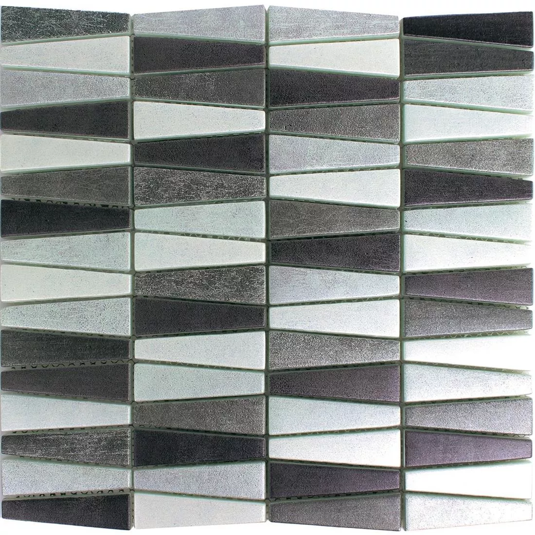 Mosaico De Vidro Azulejos Wolgagrad Preto Cinza Prata