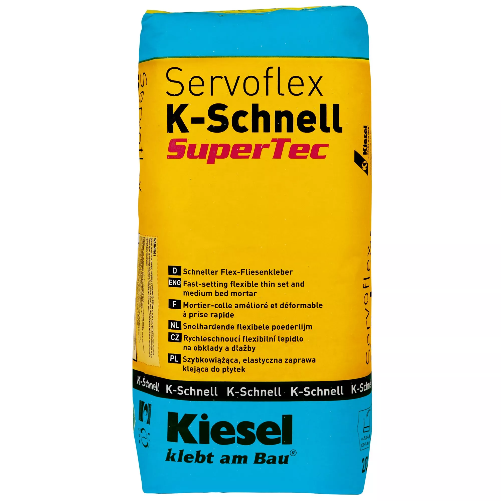 Kiesel Servoflex K-Schnell - revestimentos de grande formato, adesivo rápido para azulejos (20 kg)
