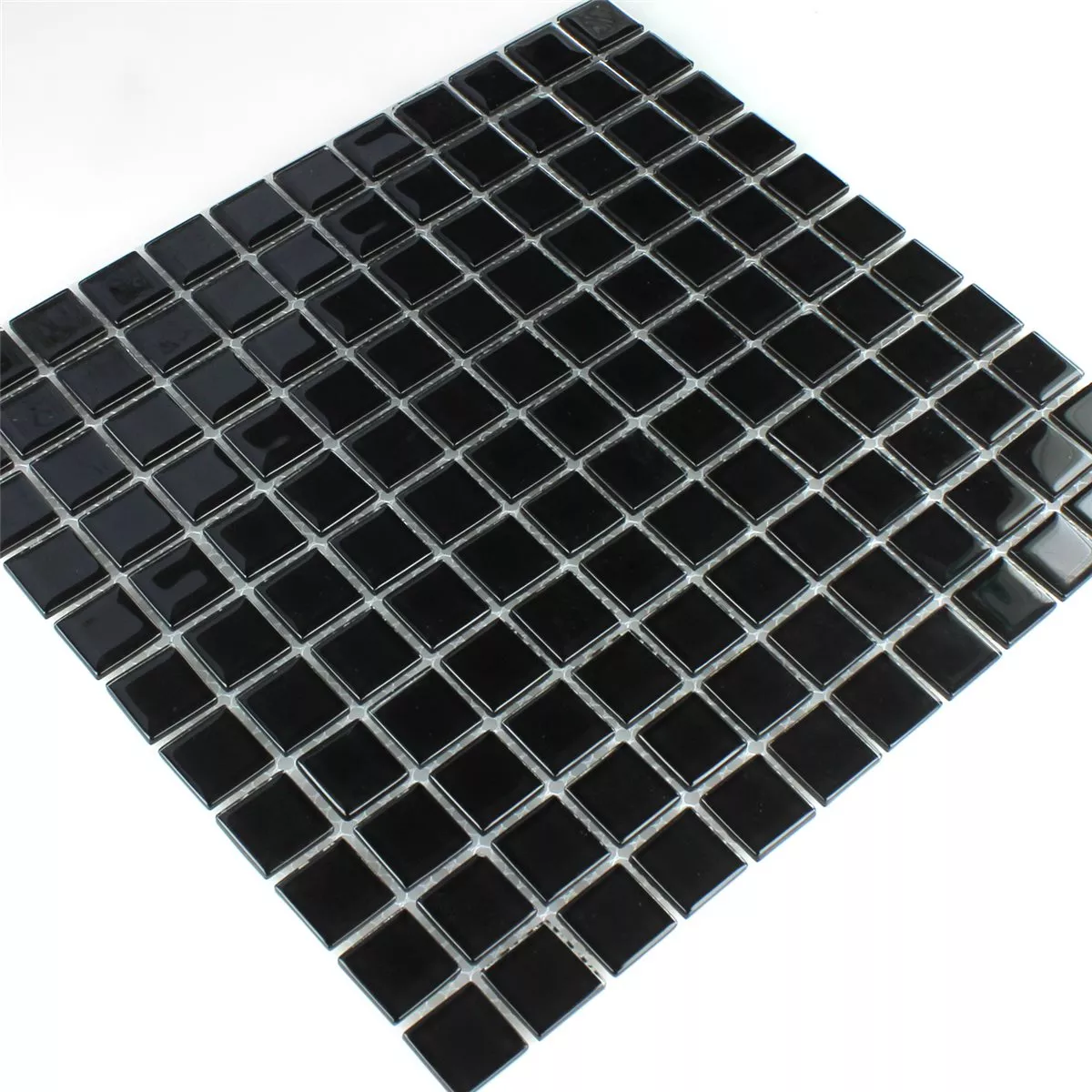 Padrão de Mosaico De Vidro Azulejos Preto 