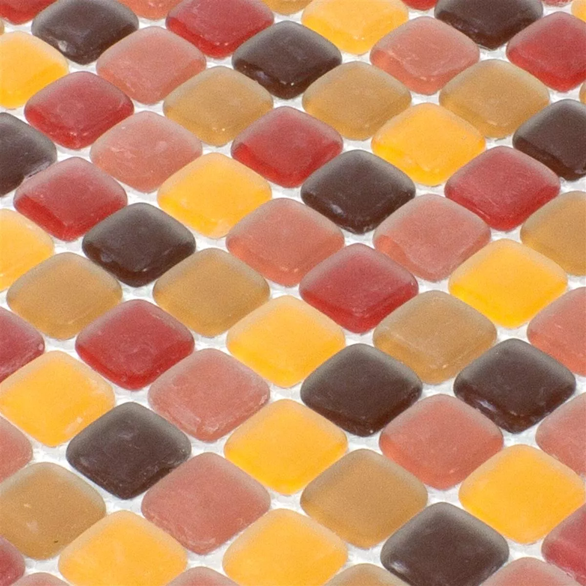 Mosaico De Vidro Azulejos Ponterio Frosted Vermelho Mix