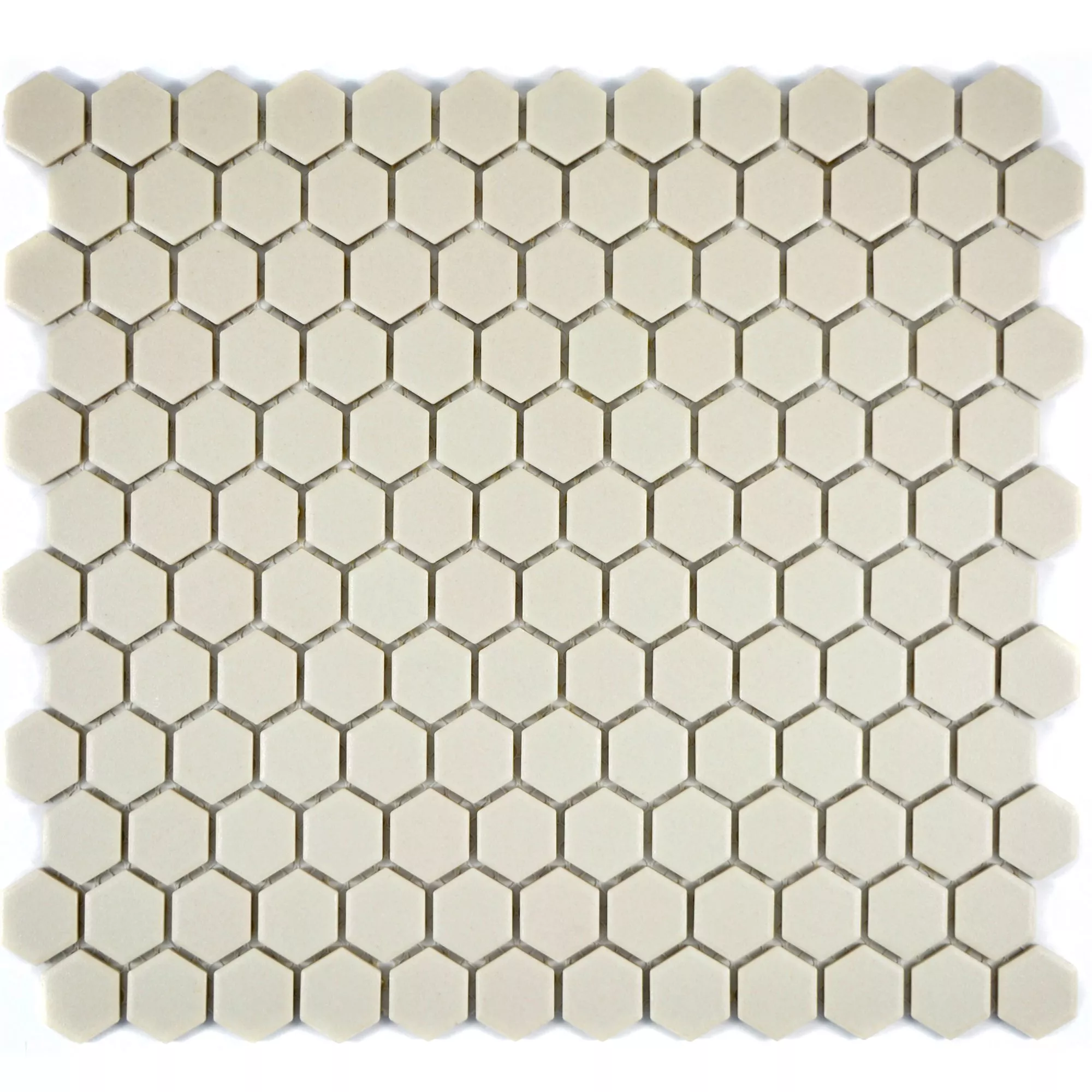 Cerâmica Azulejo Mosaico Hexágono Zeinal Não Vidrado Bege Claro R10B