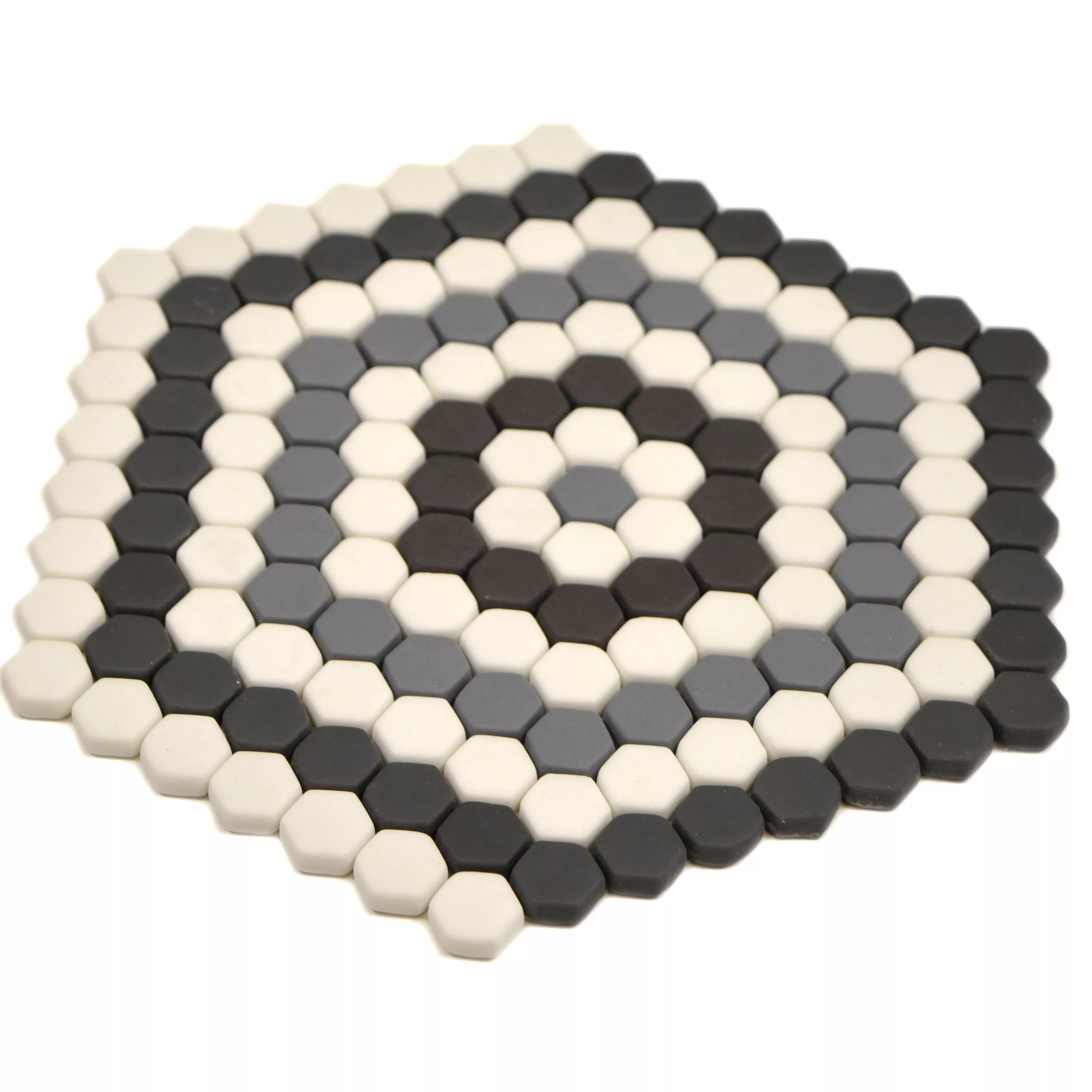 Vidro Azulejo Mosaico Eco Bahamas Preto Cinza Branco