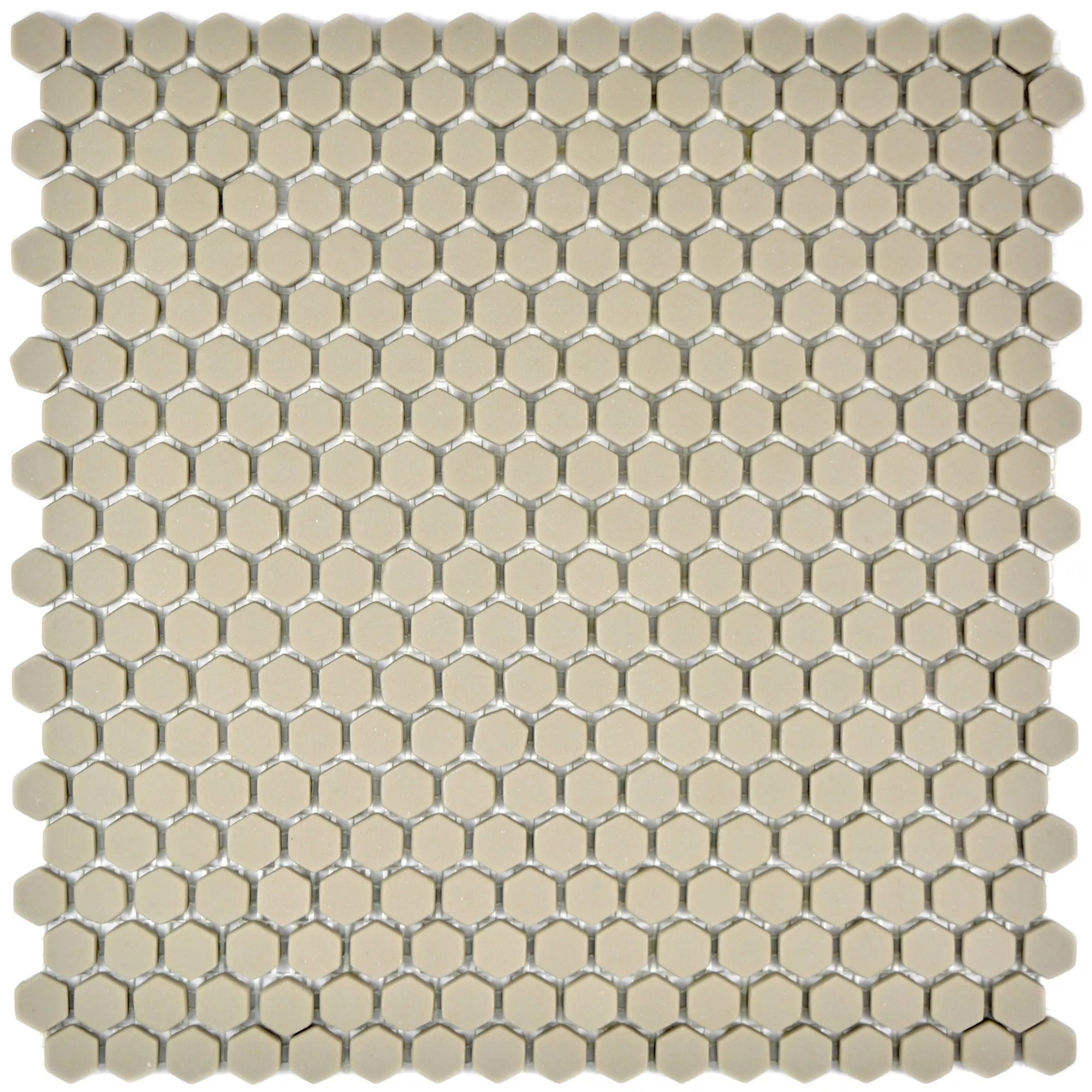 Padrão de Mosaico De Vidro Azulejos Kassandra Hexágono Cream Fosco