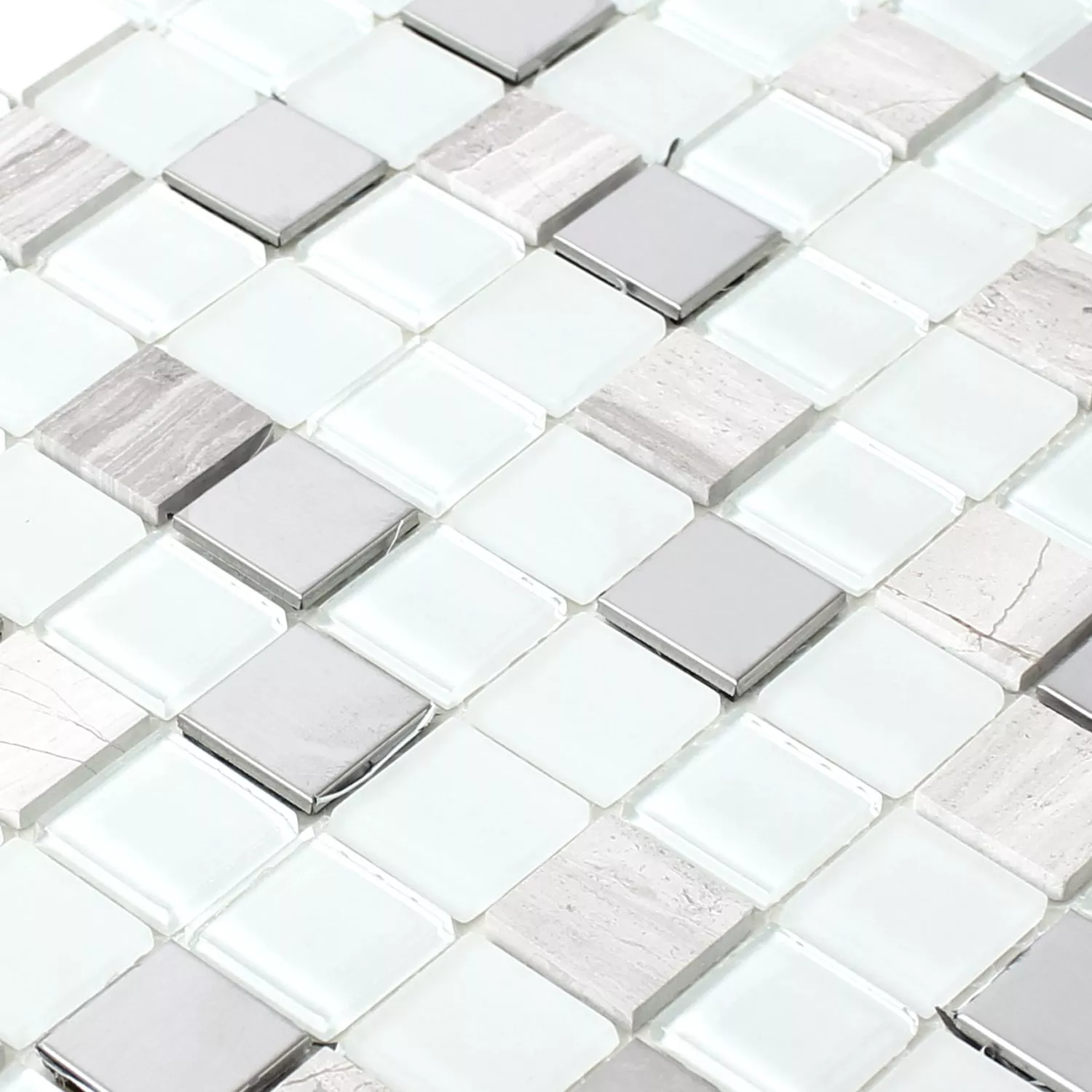 Padrão de Autoadesivo Metal Pedra Azulejo Mosaico Vidro Branco