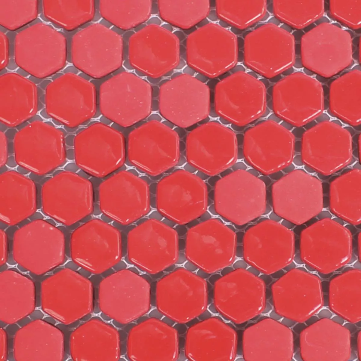 Padrão de Mosaico De Vidro Azulejos Brockway Hexágono Eco Vermelho