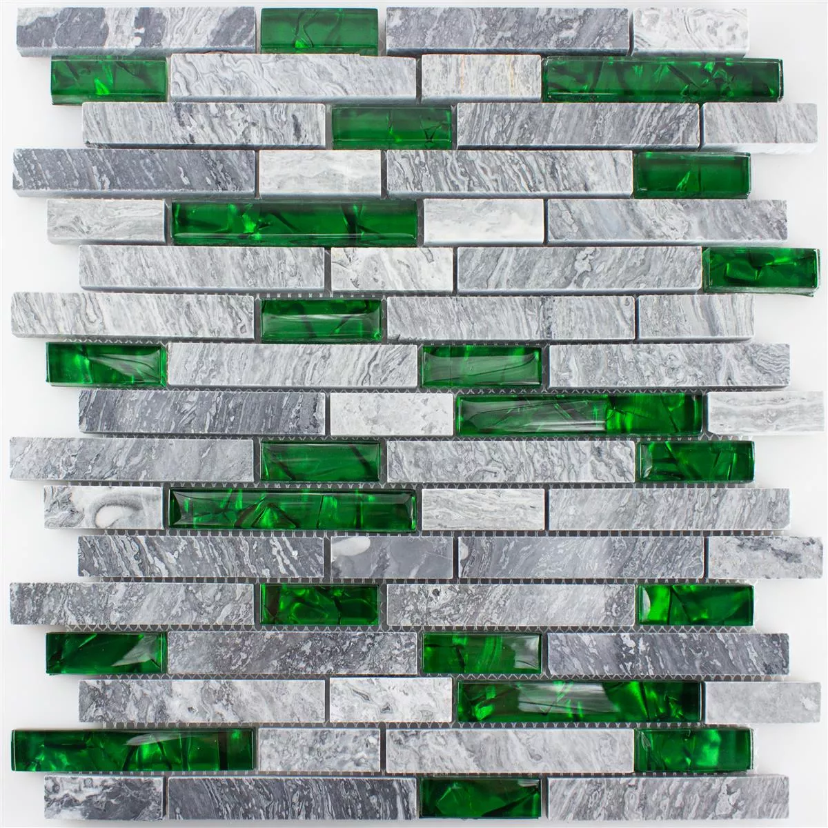 Padrão de Mosaico de Pedra Natural de Vidro Azulejos Sinop Cinza Verde Brick