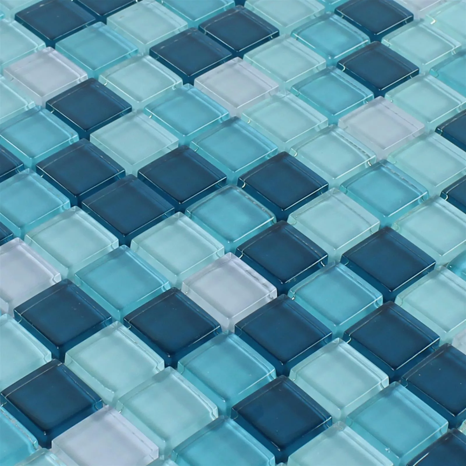 Padrão de Mosaico De Vidro Azulejos Palikir Azul Verde Mix