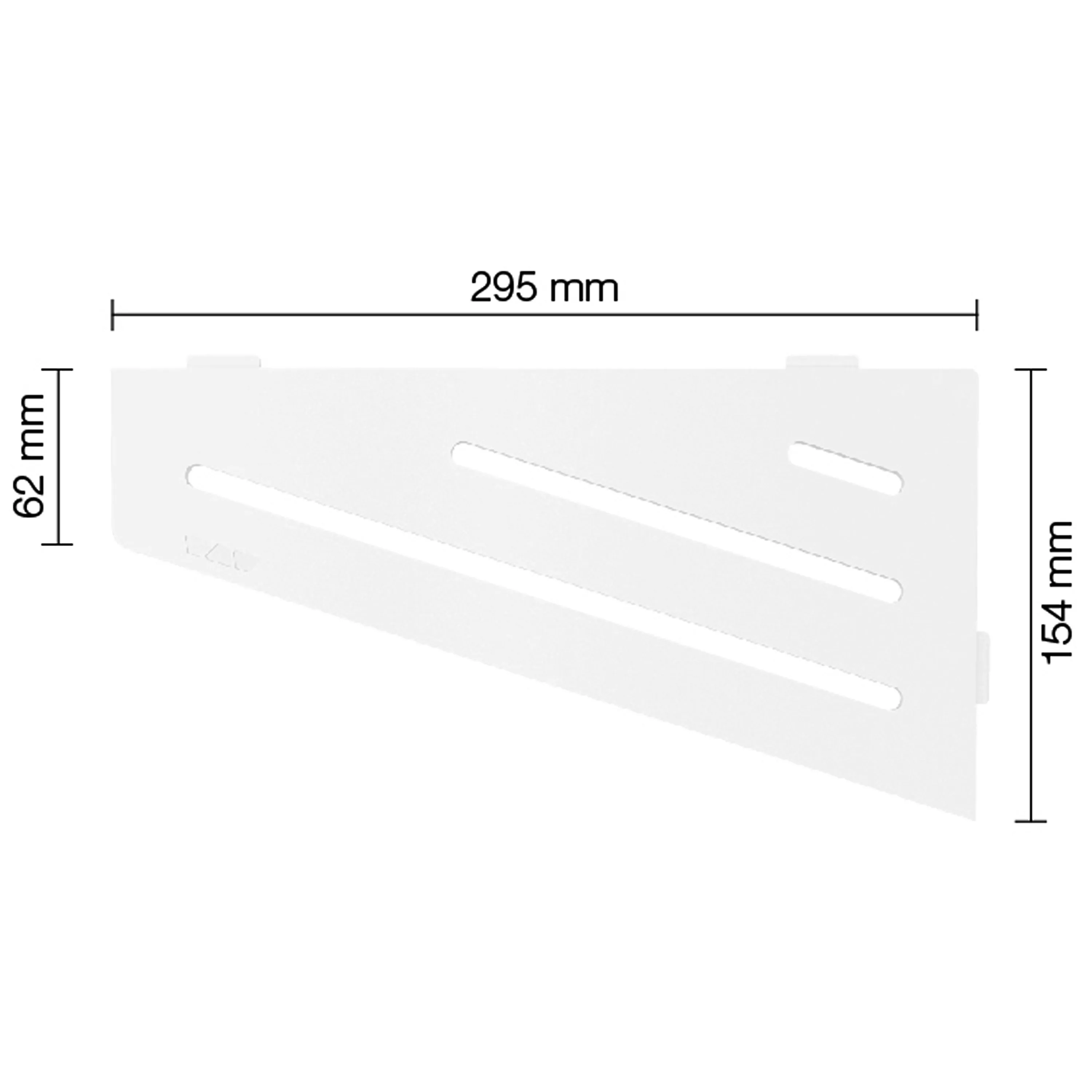 Prateleira de parede para chuveiro Schlüter quadrada 15,4x29,5cm Wave branco