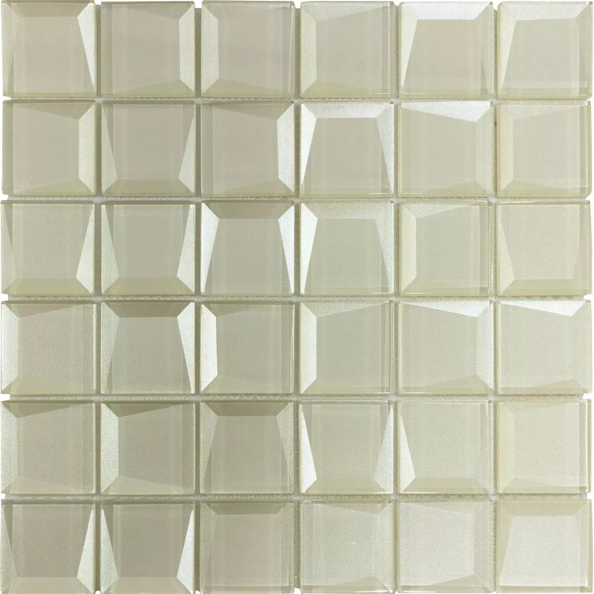 Padrão de Mosaico De Vidro Azulejos Venedig 3D Creme