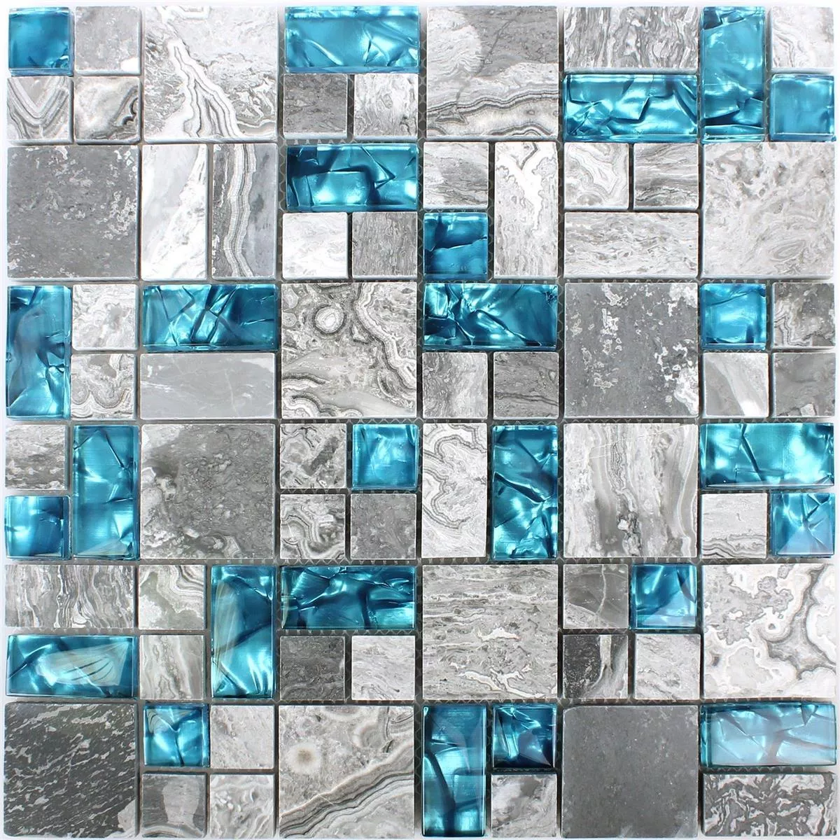 Mosaico De Vidro Ladrilhos De Pedra Natural Sinop Cinza Azul 2 Mix