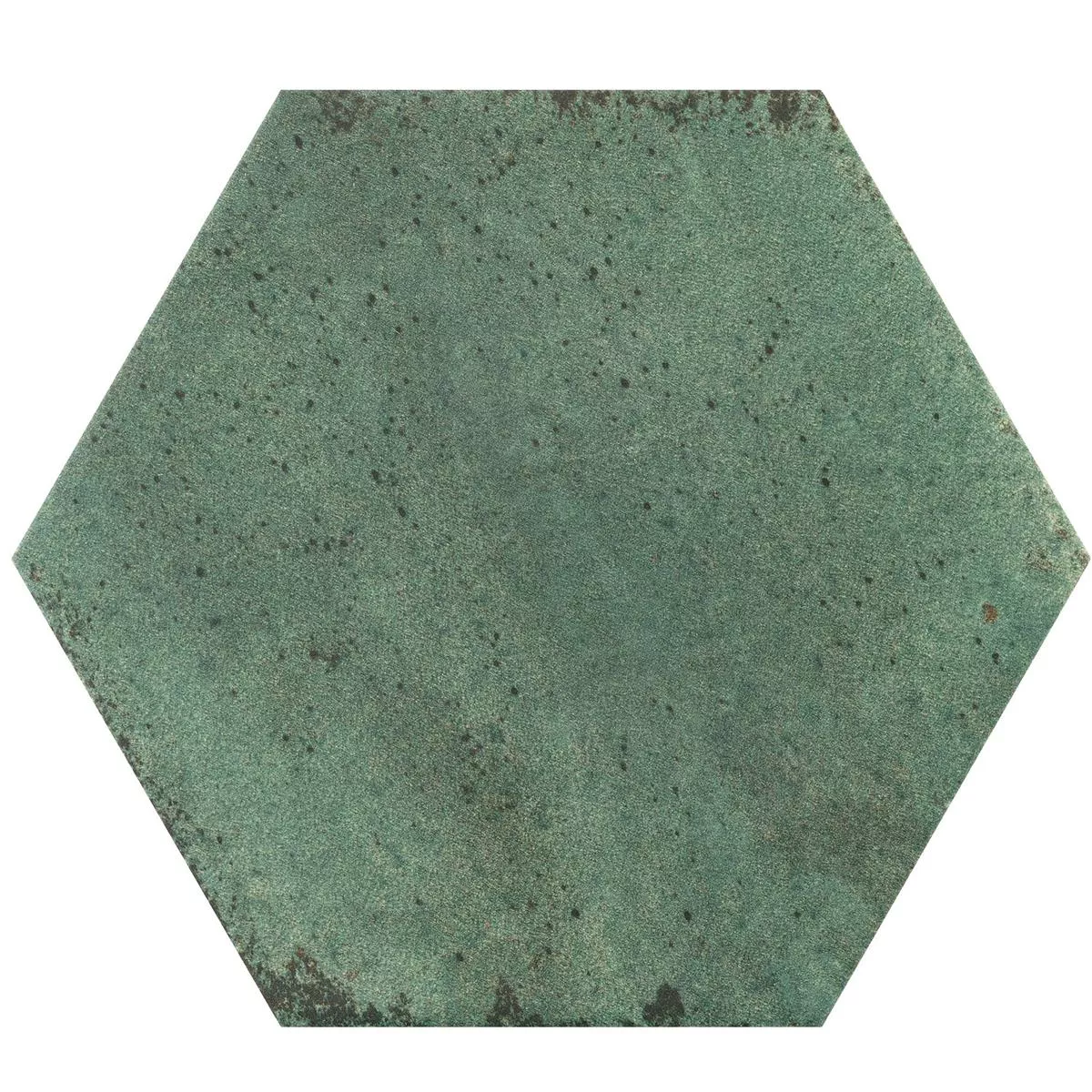 Padrão de Ladrilhos Arosa Fosco Hexágono Verde Esmeralda 17,3x15cm